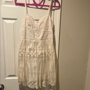 American Eagle Outfitters Cream Tiered Sundress